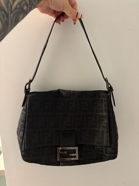 Black Fendi Mamma Baguette
